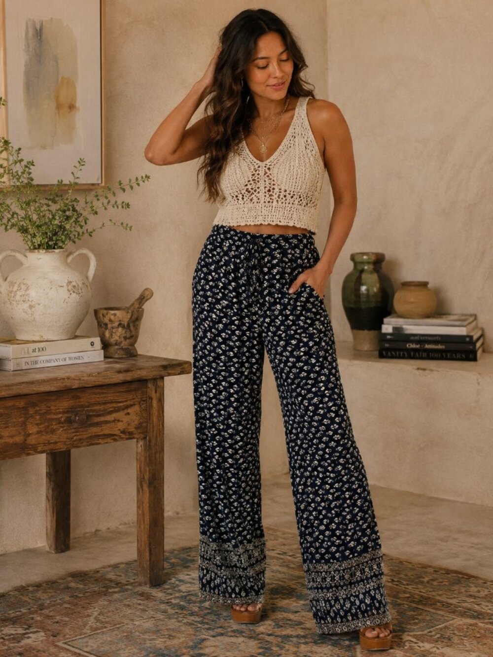 Blue Rain Boho Pants
